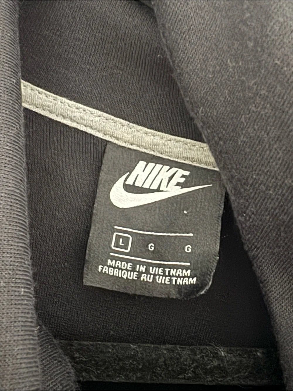 Nike Black Hoodie with White Logo Tag